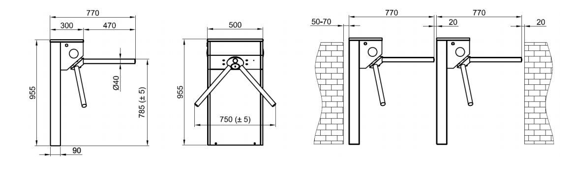 OZAK 500E Waist High Turnstile - Wipaq Technology LLC